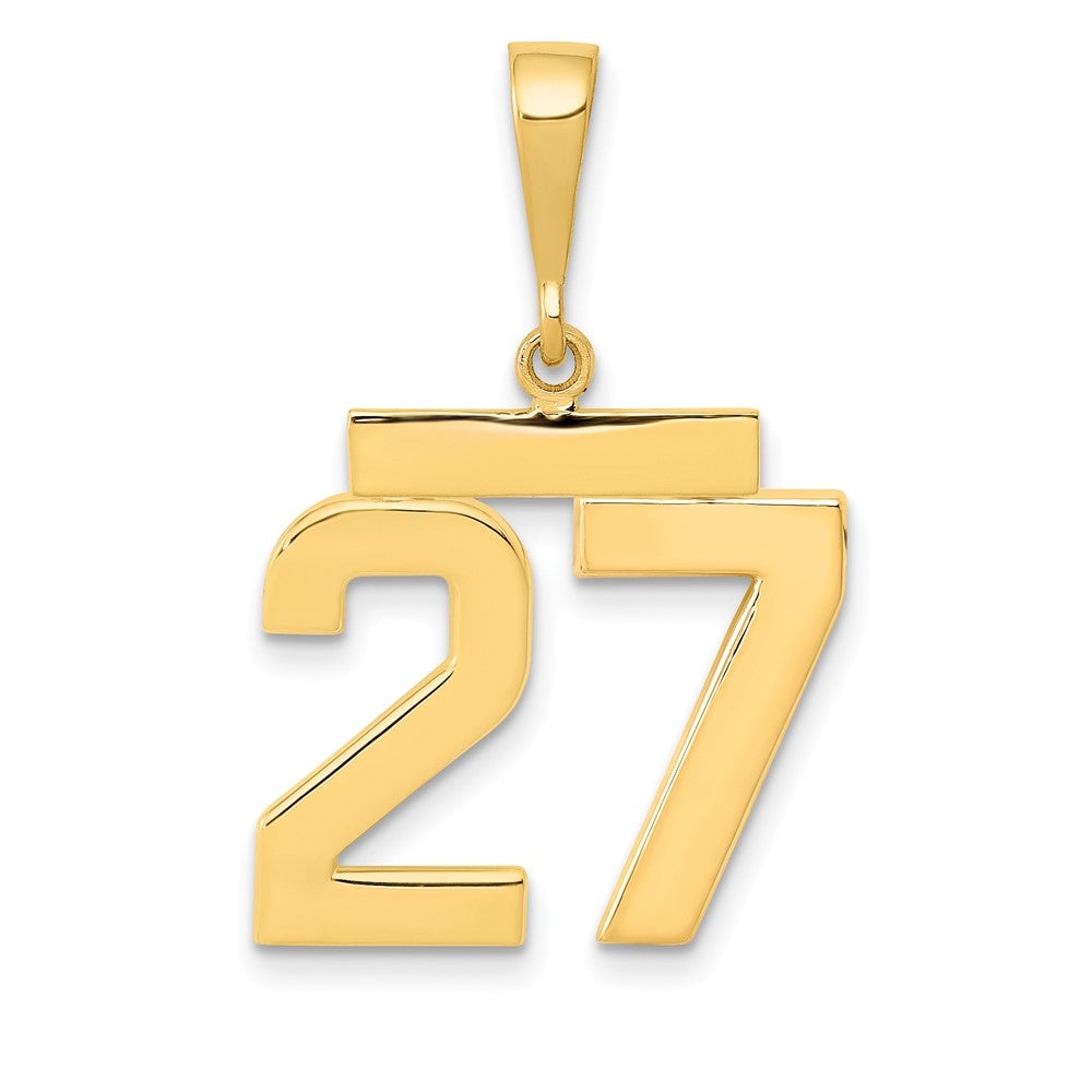 14k Yellow Gold Medium Polished Number 27 Charm