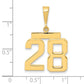 14k Yellow Gold Medium Polished Number 28 Charm