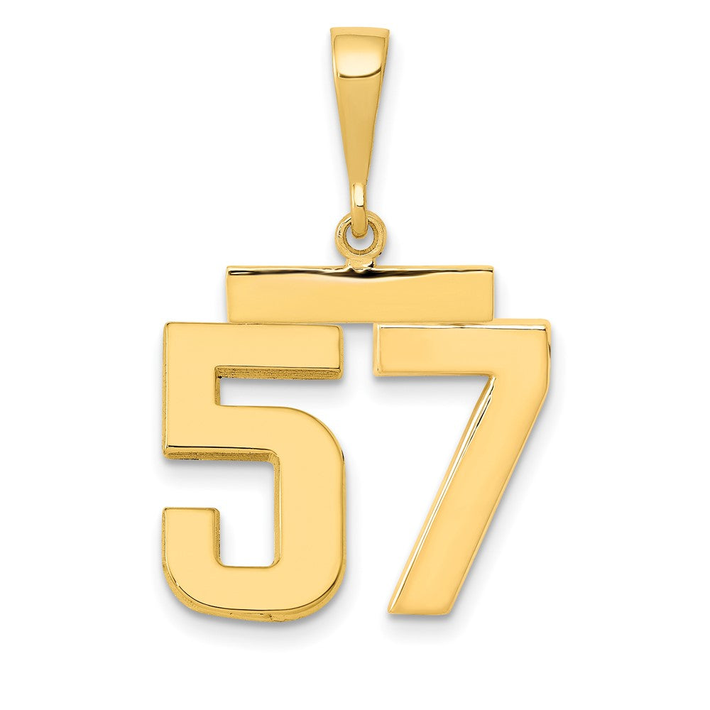 14k Yellow Gold Medium Polished Number 57 Charm
