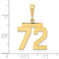 14k Yellow Gold Medium Polished Number 72 Charm