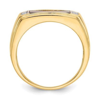 14K Yellow Gold Tigers Eye u0026 A Quality Real Diamond Mens Ring