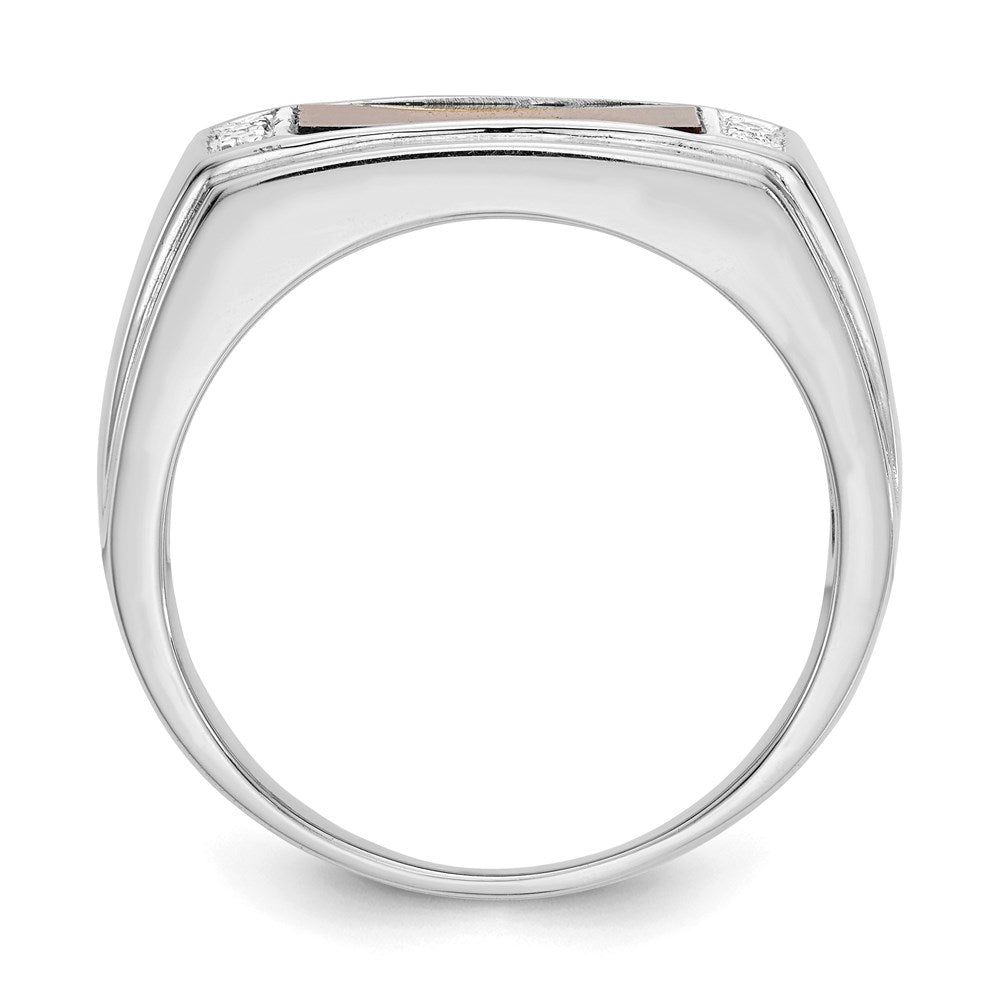 14k White Gold Tigers Eye u0026 A Quality Real Diamond Mens Ring