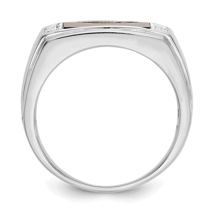 14k White Gold Tigers Eye u0026 A Quality Real Diamond Mens Ring