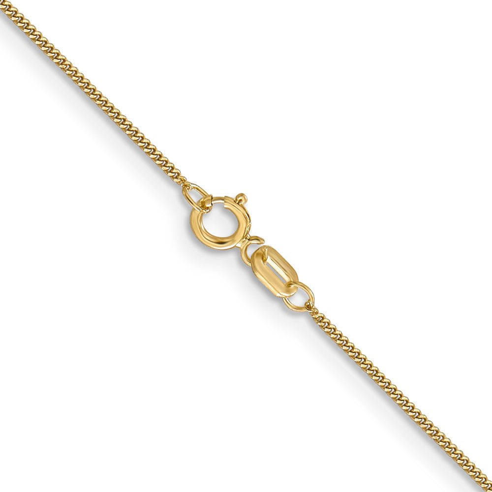 14K Yellow Gold 16 inch .9mm Curb  with Spring Ring Clasp Pendant Chain Necklace