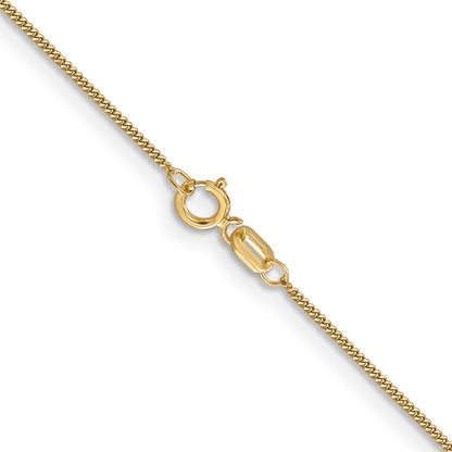 14K Yellow Gold 16 inch .9mm Curb  with Spring Ring Clasp Pendant Chain Necklace