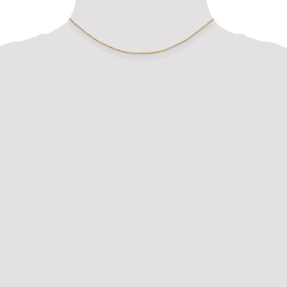 14K Yellow Gold 14 inch 1.2mm Diamond-cut Beaded with Lobter Clasp Pendant Children Necklace Chain Necklace