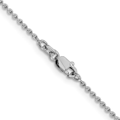 14K White Gold 16 inch 1.4mm Forzantine Cable with Lobster Clasp Chain Necklace