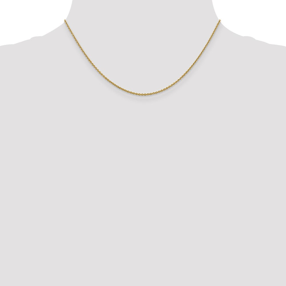 14K Yellow Gold 16 inch 1.4mm Forzantine Cable with Lobster Clasp Chain Necklace