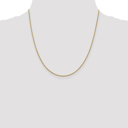 14K Yellow Gold 20 inch 1.4mm Forzantine Cable with Lobster Clasp Chain Necklace