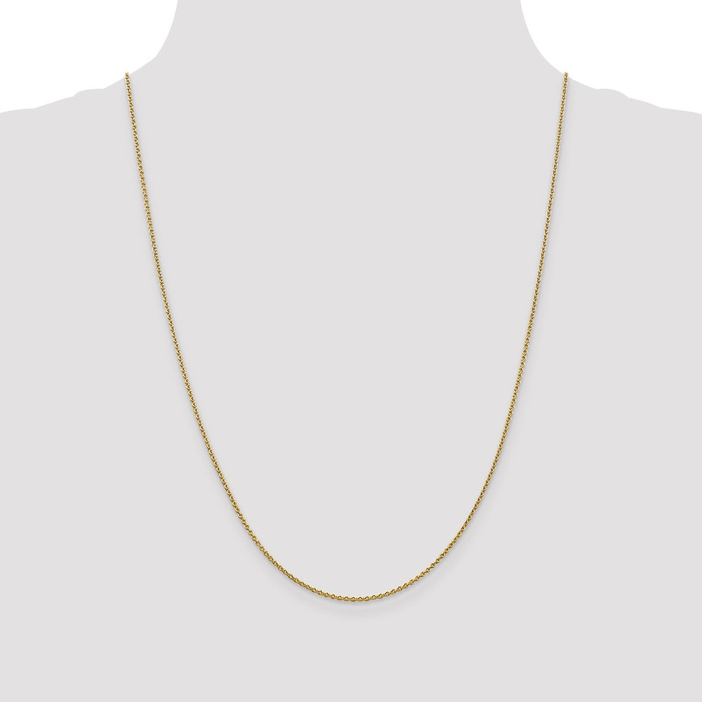 14K Yellow Gold 24 inch 1.4mm Forzantine Cable with Lobster Clasp Chain Necklace