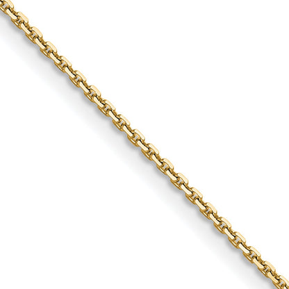 14K Yellow Gold 1.2mm D/C Cable Chain Necklace