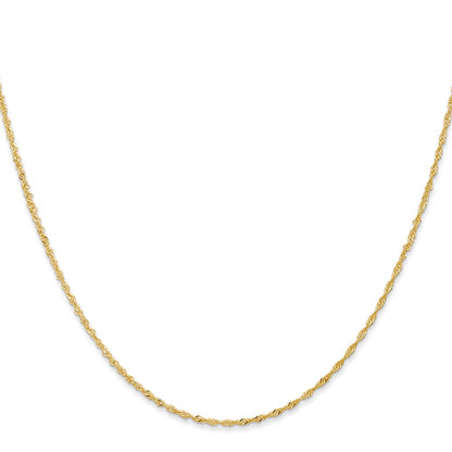 14K Yellow Gold 14 inch 1.10mm Singapore with Spring Ring Clasp Children Necklace Chain Necklace