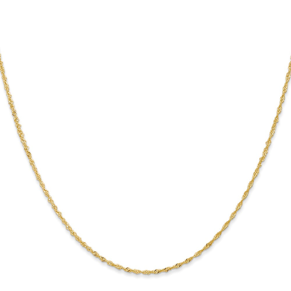 14K Yellow Gold 18 inch 1.10mm Singapore with Spring Ring Clasp Chain Necklace
