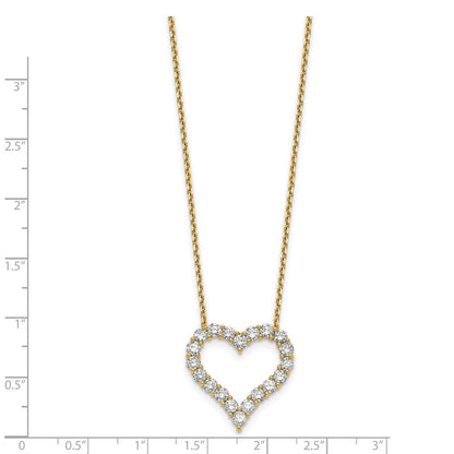 18 Inch 14K Yellow Gold Heart Pendant with Chain Necklace