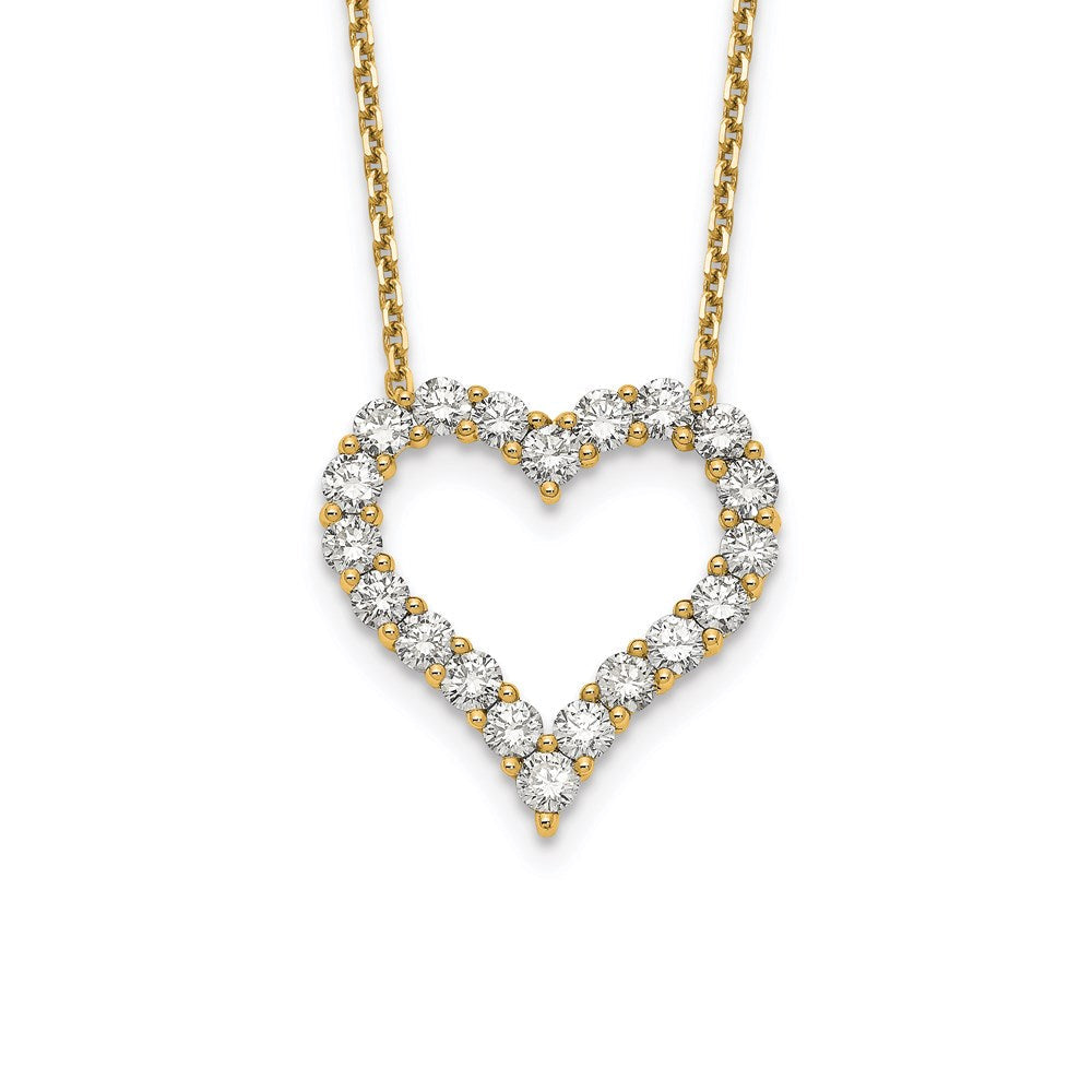 18 Inch 14K Yellow Gold Heart Pendant with Chain Necklace