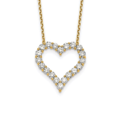 18 Inch 14K Yellow Gold Heart Pendant with Chain Necklace