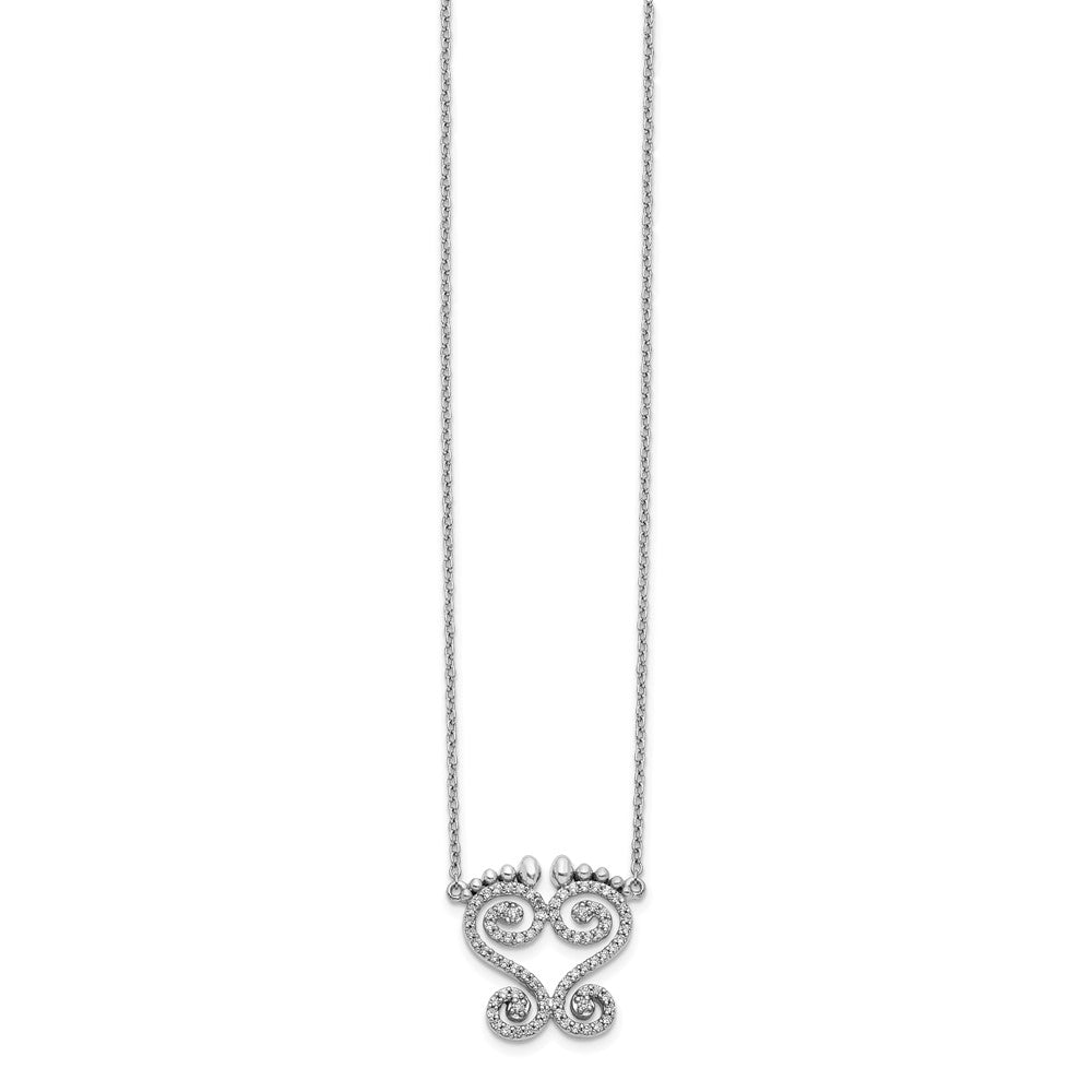 14k White Gold Real Diamond Necklace