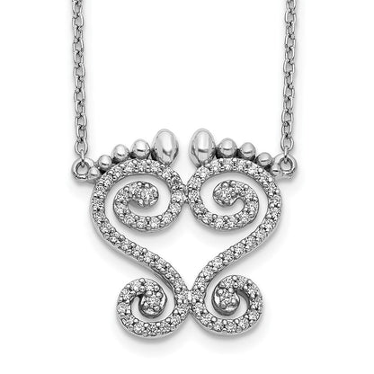 14k White Gold Real Diamond Necklace
