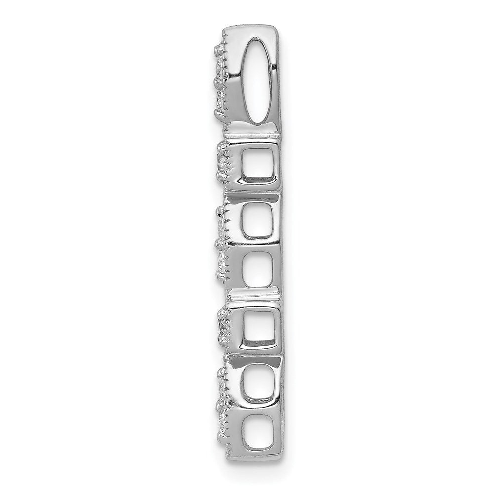 14k White Gold 1/4ct. Real Diamond Fancy Chain Slide