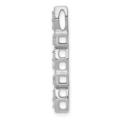 14k White Gold 1/4ct. Real Diamond Fancy Chain Slide