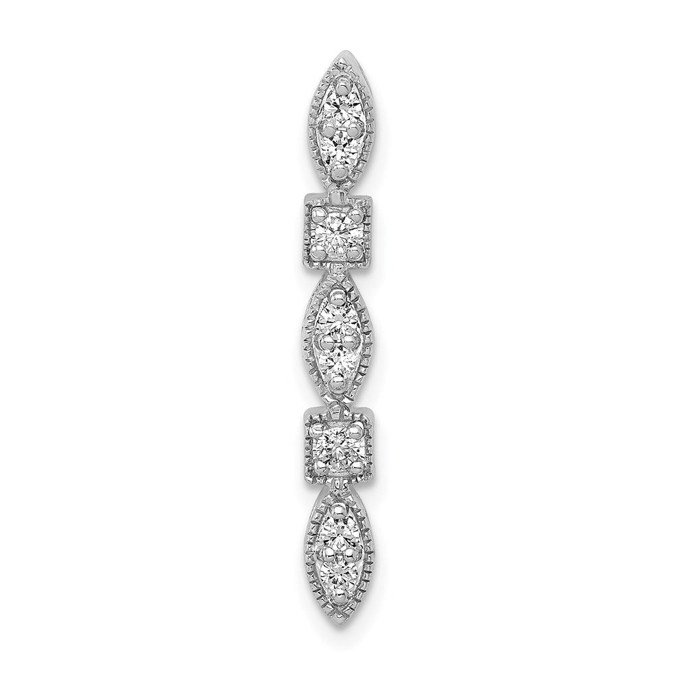 14k White Gold 1/4ct. Real Diamond Fancy Chain Slide