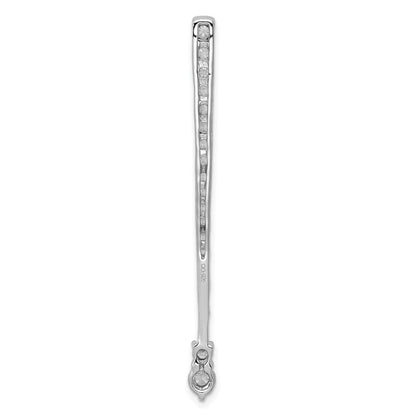 14k White Gold 1ct. Real Diamond Fancy Chain Slide