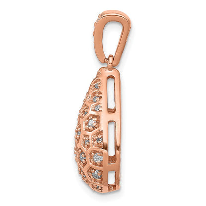 14k Rose Gold 3/8ct. Real Diamond Teardrop Honeycomb Chain Slide