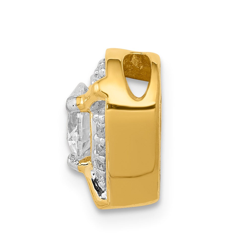 14K Yellow Gold Real Diamond u0026 .50 Ruby Fancy Heart Chain Slide