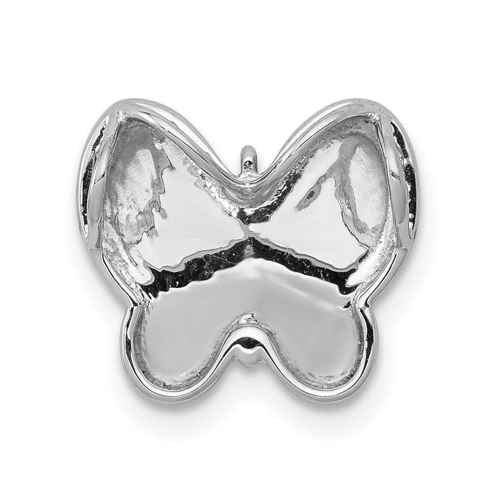 14k White Gold Real Diamond Butterfly Chain Slide