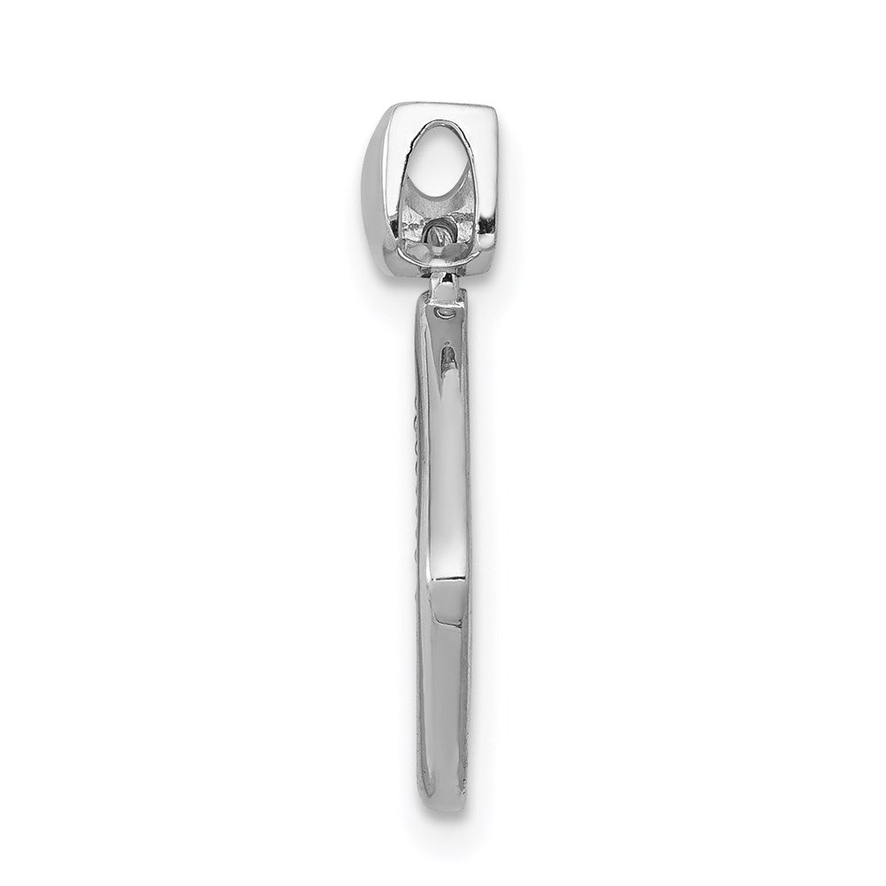 14k White Gold 1/4ct. Real Diamond Fancy Tilted Square Pendant