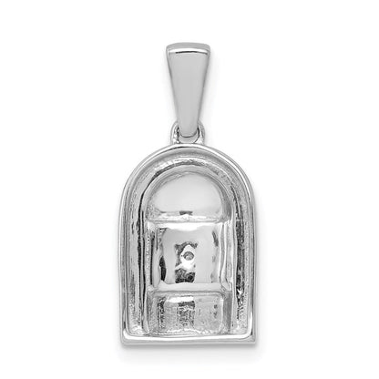 14k White Gold 1/6ct. Real Diamond and Ruby Accent Pendant