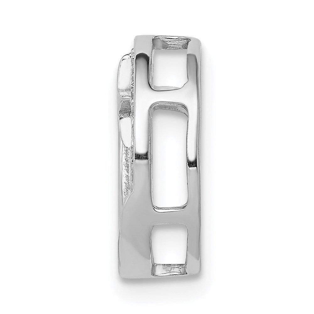14k White Gold Real Diamond Star u0026 Crescent Chain Slide
