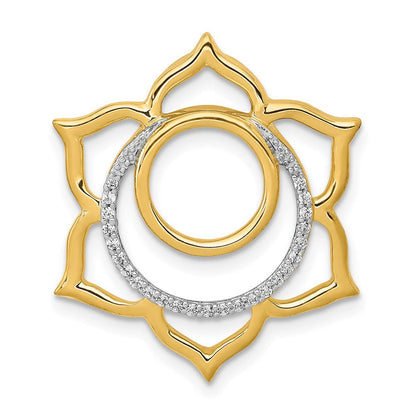 14K Yellow Gold 1/10ct. Real Diamond Swadhisthana/Sacral Chakra Chain Slide