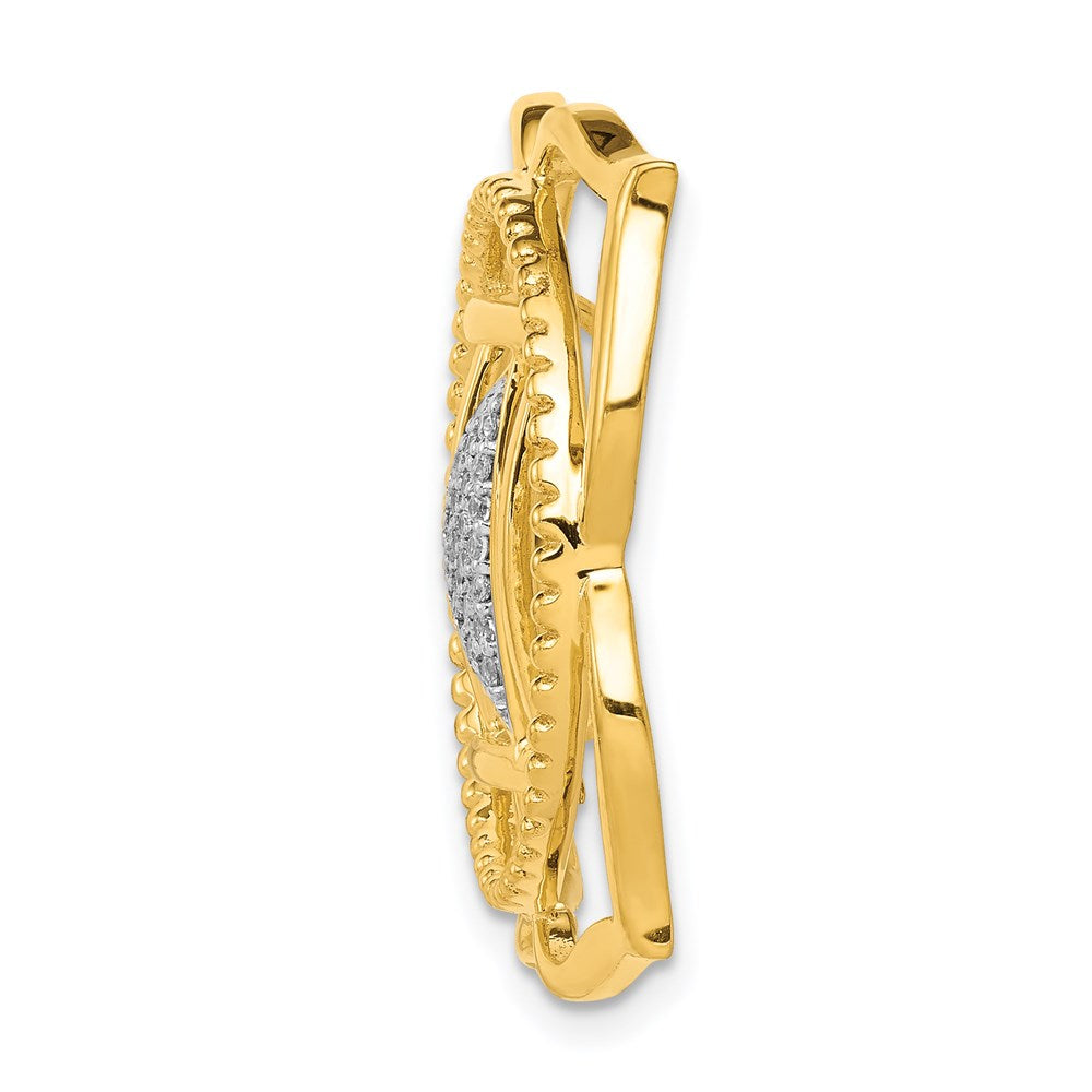 14K Yellow Gold 1/6ct. Real Diamond Muladhara/Root Chakra Chain Slide