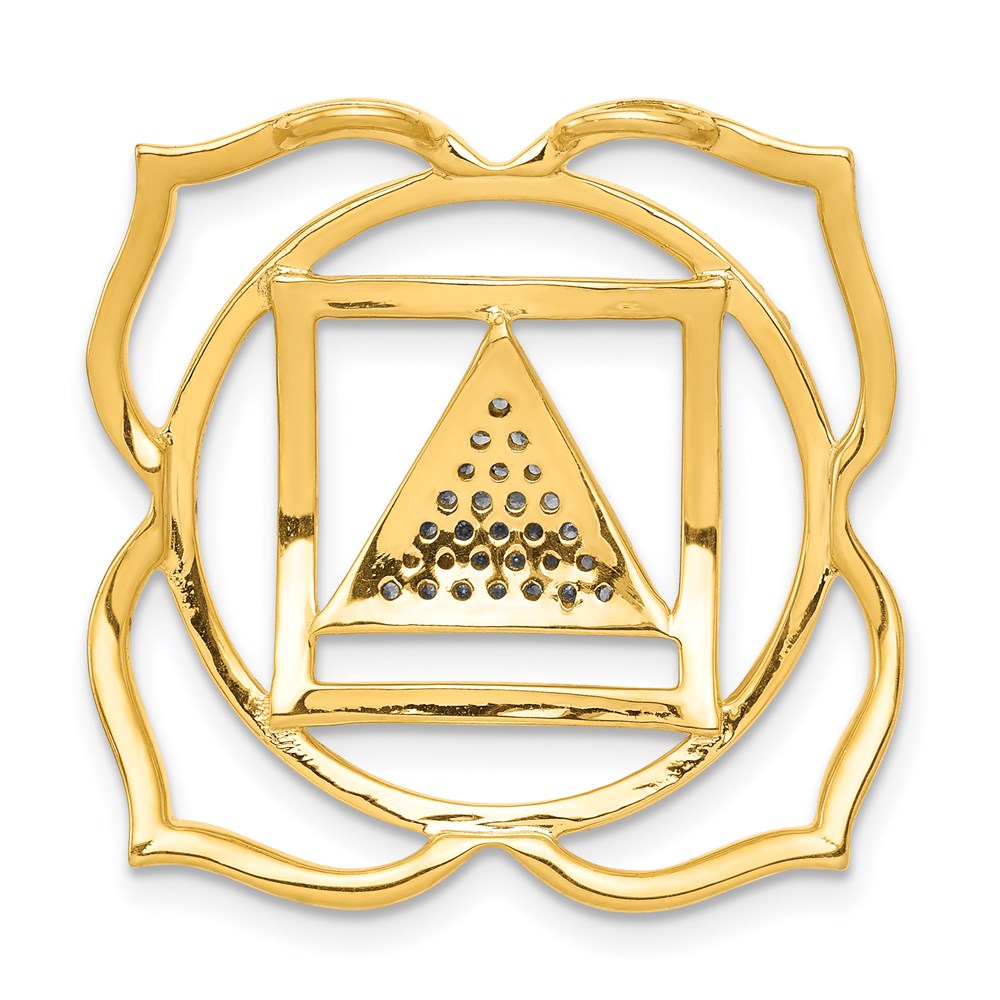 14K Yellow Gold 1/6ct. Real Diamond Muladhara/Root Chakra Chain Slide