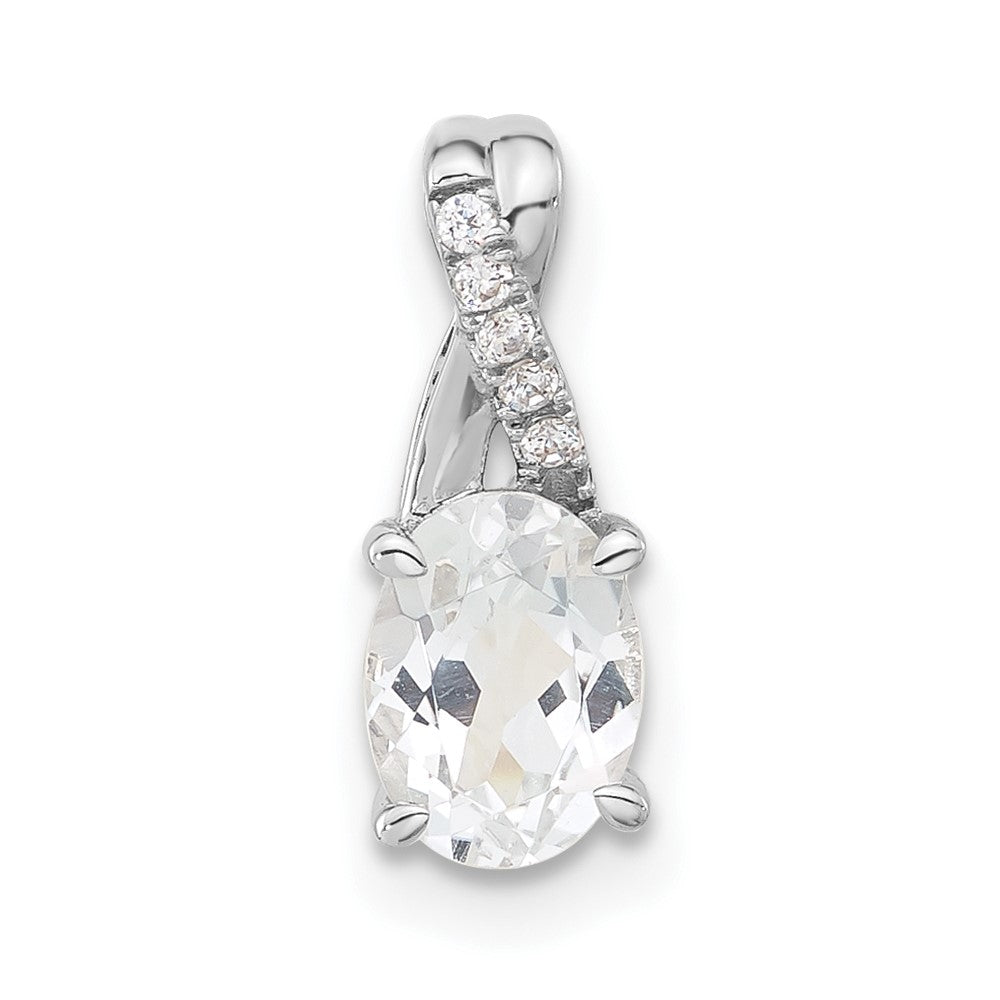 Sterling Silver White Topaz & CZ Fashion Pendant