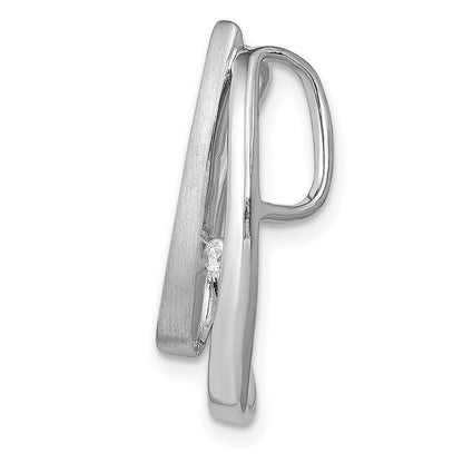 14k White Gold 1/20ct. Real Diamond Double Teardrop Slide