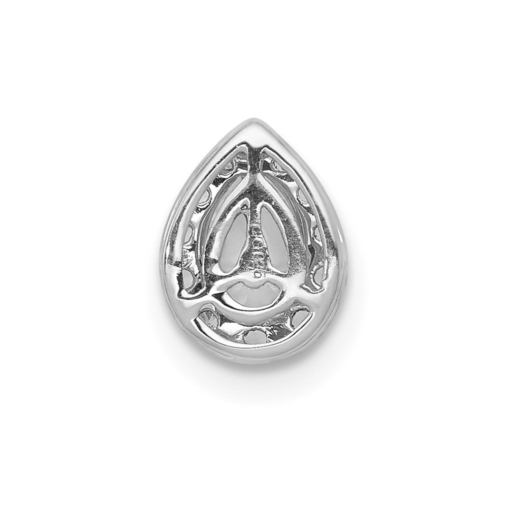 14k White Gold 3/8ct. Real Diamond Teardrop Chain Slide