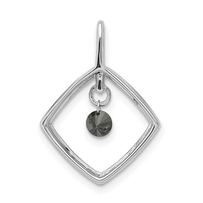 14k White Gold 1/6ct. Black Real Diamond Dangle Pendant