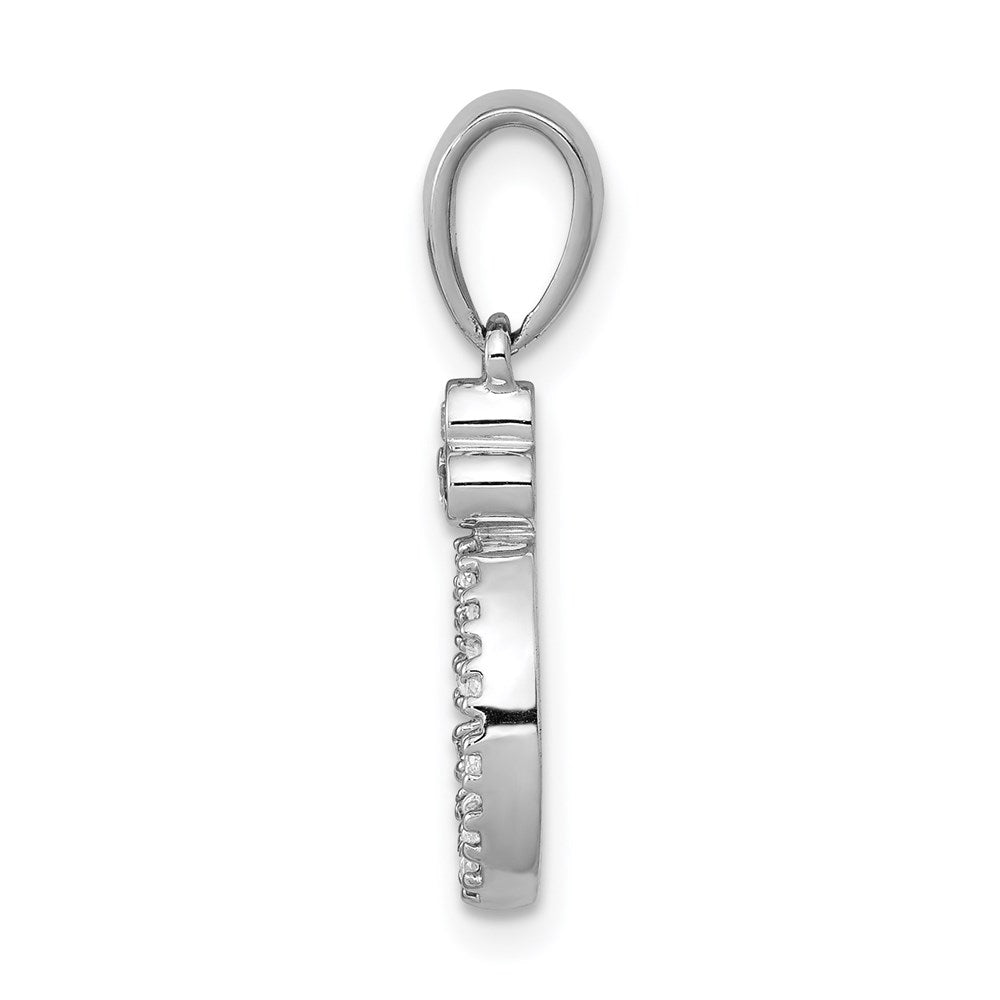 14k White Gold 1/8ct. Vintage Oval Real Diamond Pendant