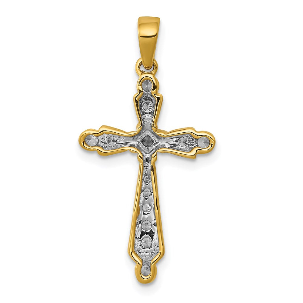 14K Yellow Gold 1/5ct. Real Diamond Cross Pendant (PM5063-020-YA ...