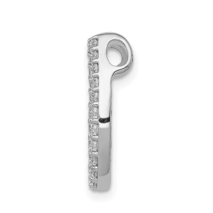 14k White Gold 1/3ct. Real Diamond Horseshoe Chain Slide