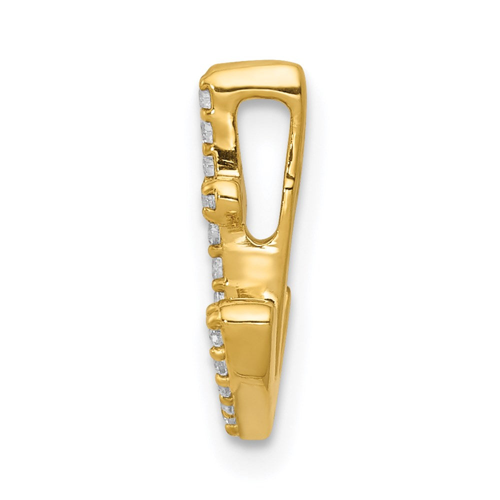 14k White Gold 1/10ct. Real Diamond Anchor Chain Slide