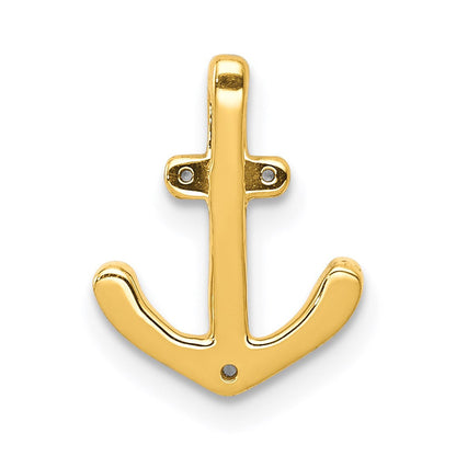 14k White Gold 1/10ct. Real Diamond Anchor Chain Slide