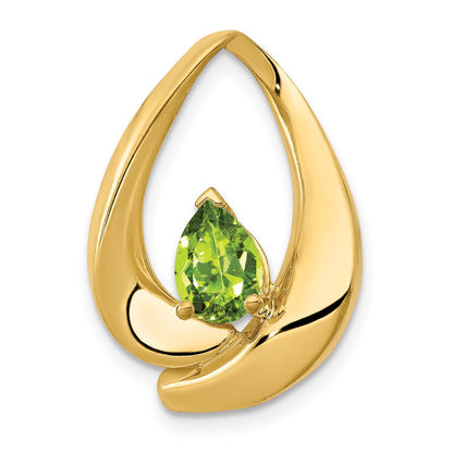 14K Yellow Gold 7x5mm Pear Peridot Slide