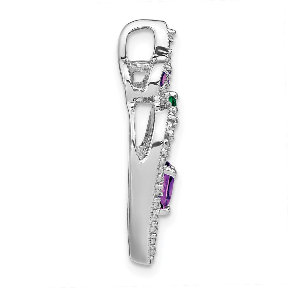Sterling Silver Amethyst u0026 Cr. Emerald Pendant