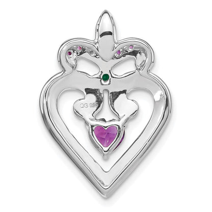 Sterling Silver Amethyst u0026 Cr. Emerald Pendant
