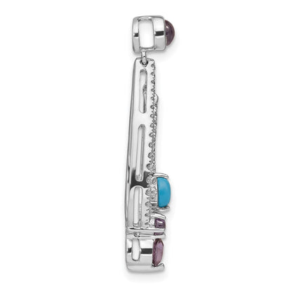 14k White Gold Turquoise