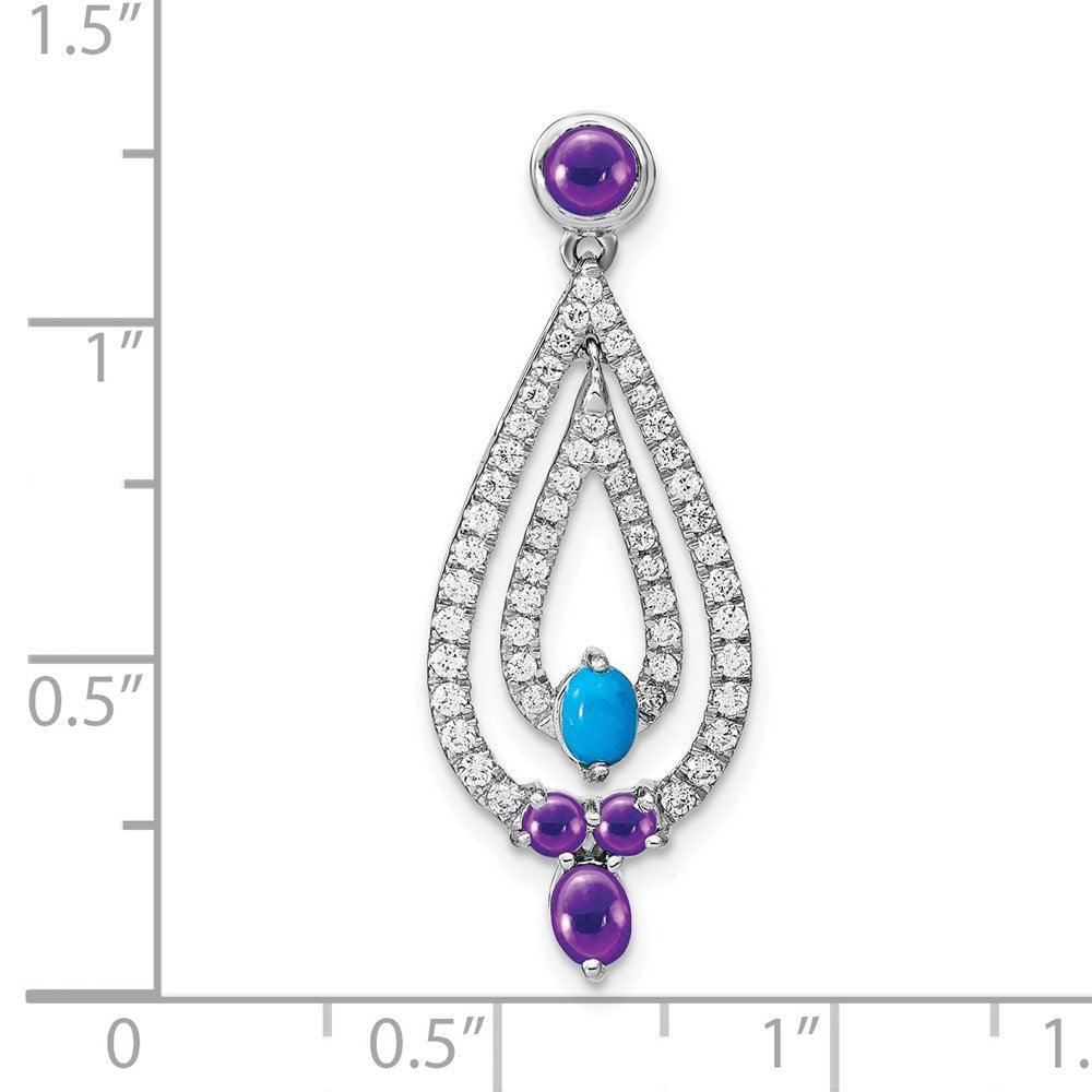 14k White Gold Turquoise