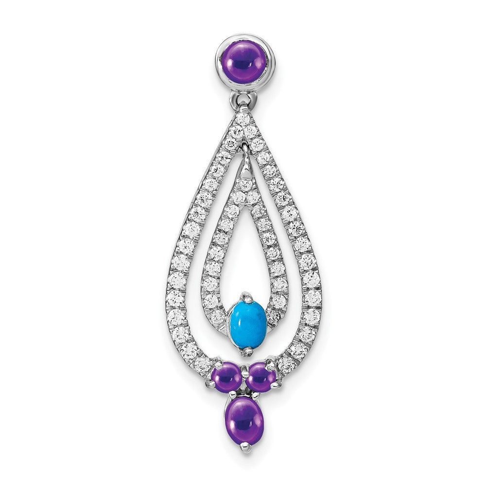 14k White Gold Turquoise